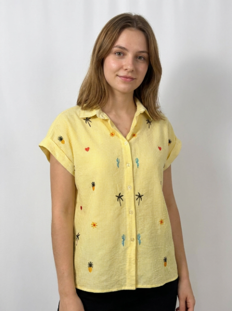 Chemise à Motifs Brodés Estivaux