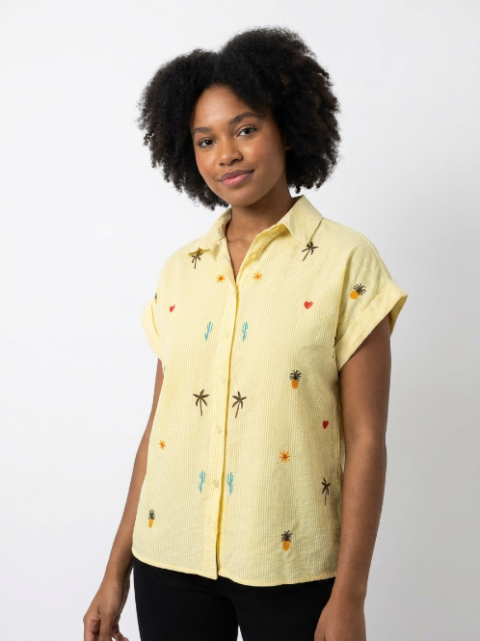 Chemise à Motifs Brodés Estivaux