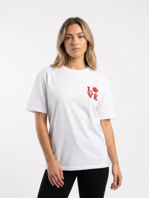 T-shirt "LOVE" avec Broderie Palmier