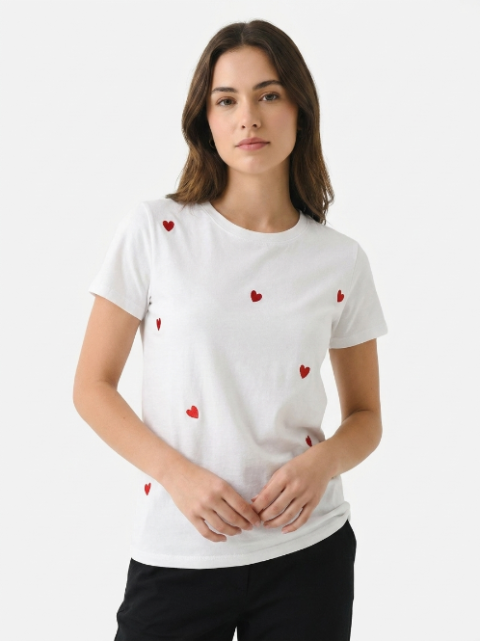 T-shirt à Motifs Cœurs