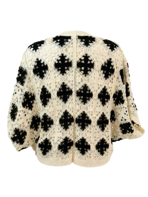 Gilet en Crochet à Motifs Géométriques