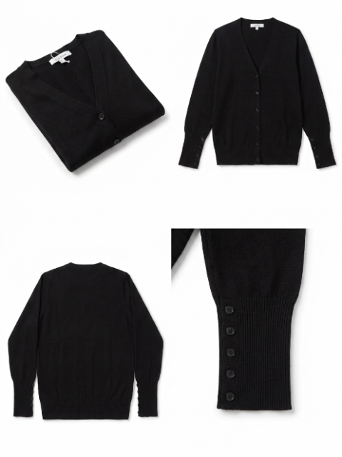 Gilet à Col V avec Poignets Boutonnés