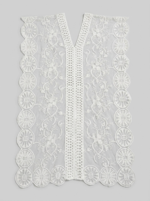 Tunique Robe Paréo en Dentelle et Broderie Florale
